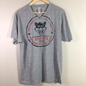 Cincinnati Bearcats Basketball T Shirt Grey Black Red Large